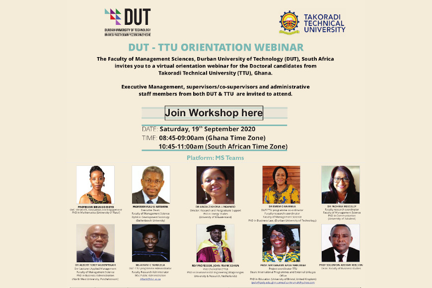 The Faculty of Management Sciences DUT & TTU Invitation
